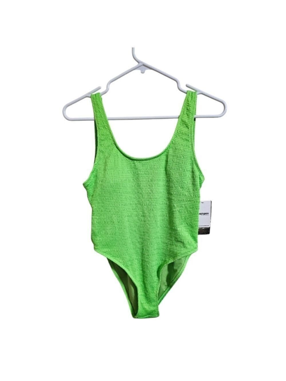 Mosmann Australia Ribbed One Piece Swimsuit Neon Green